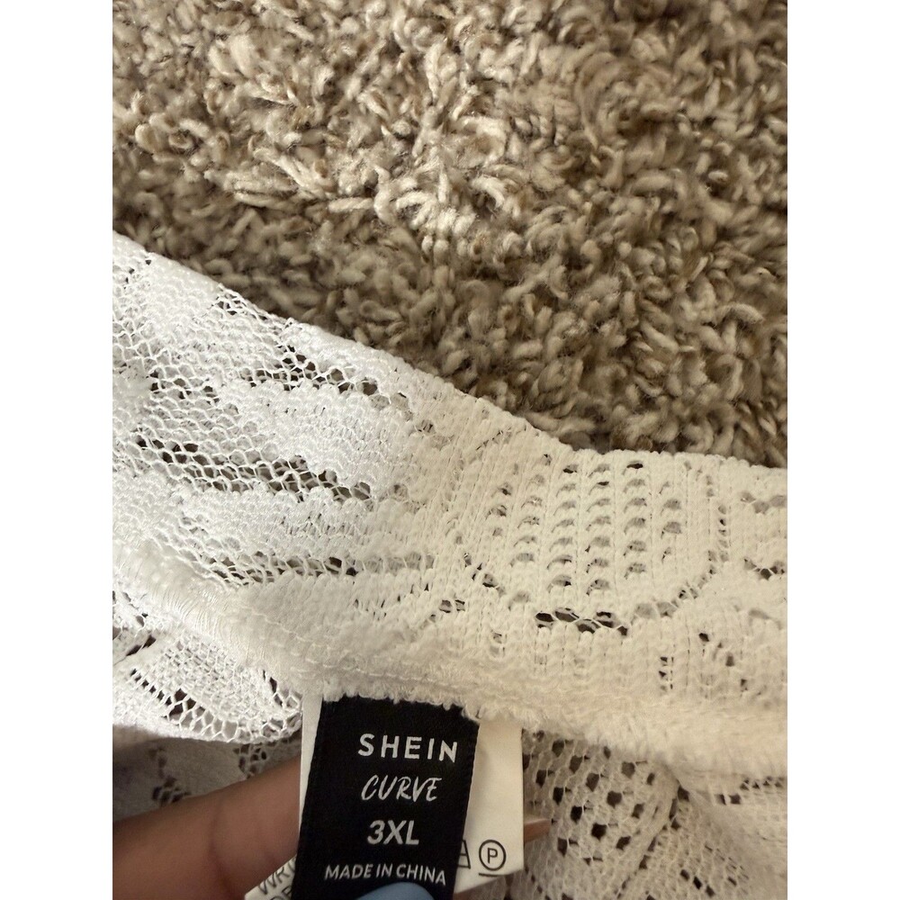 SHEIN Curve White Floral Lace Wrap Sarong Skirt Plus Size 3XL - Barely Worn - Picture 4 of 9
